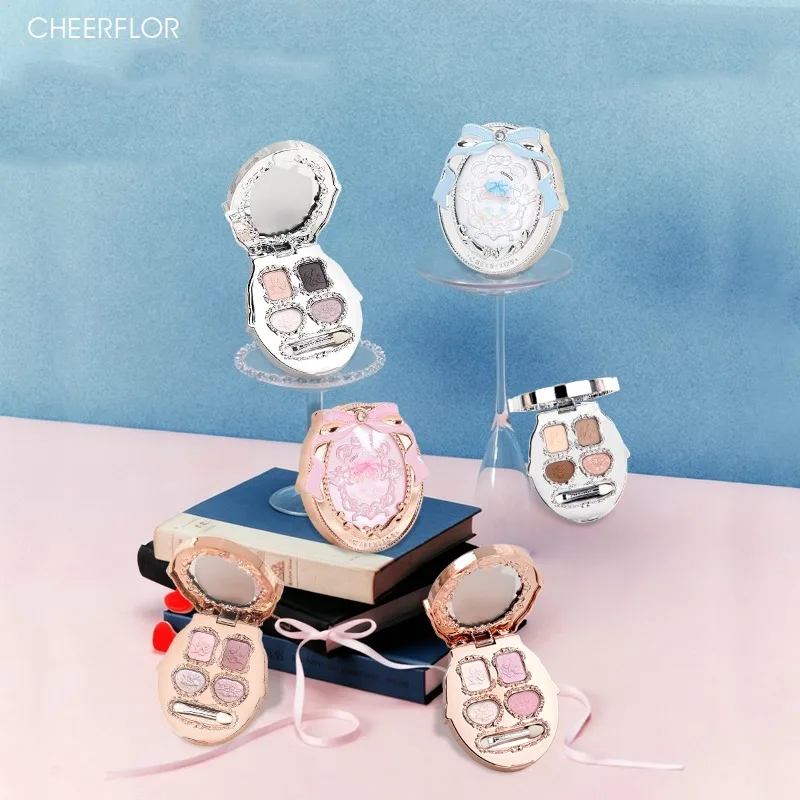 Фото CHEERFLOR Палитра теней для век 4-х цветов: матовая основа, мерцающий хайлайтер и мягкий глиттер, осветление и контурирование зоны под глазами, всё в одном. №2