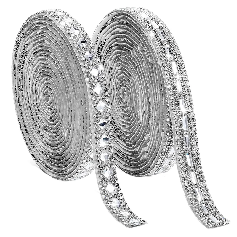 

Самоклеящаяся Бриллиантовая лента, 2 стиля, рулон кристальной ленты для творчества, украшения для автомобиля, телефона