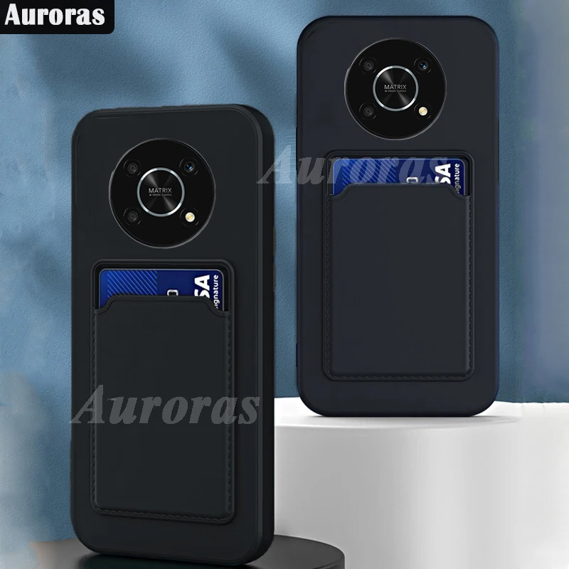 Auroras чехол с отделением для карт Honor X9 X8 4G 5G силиконовый телефона держатель