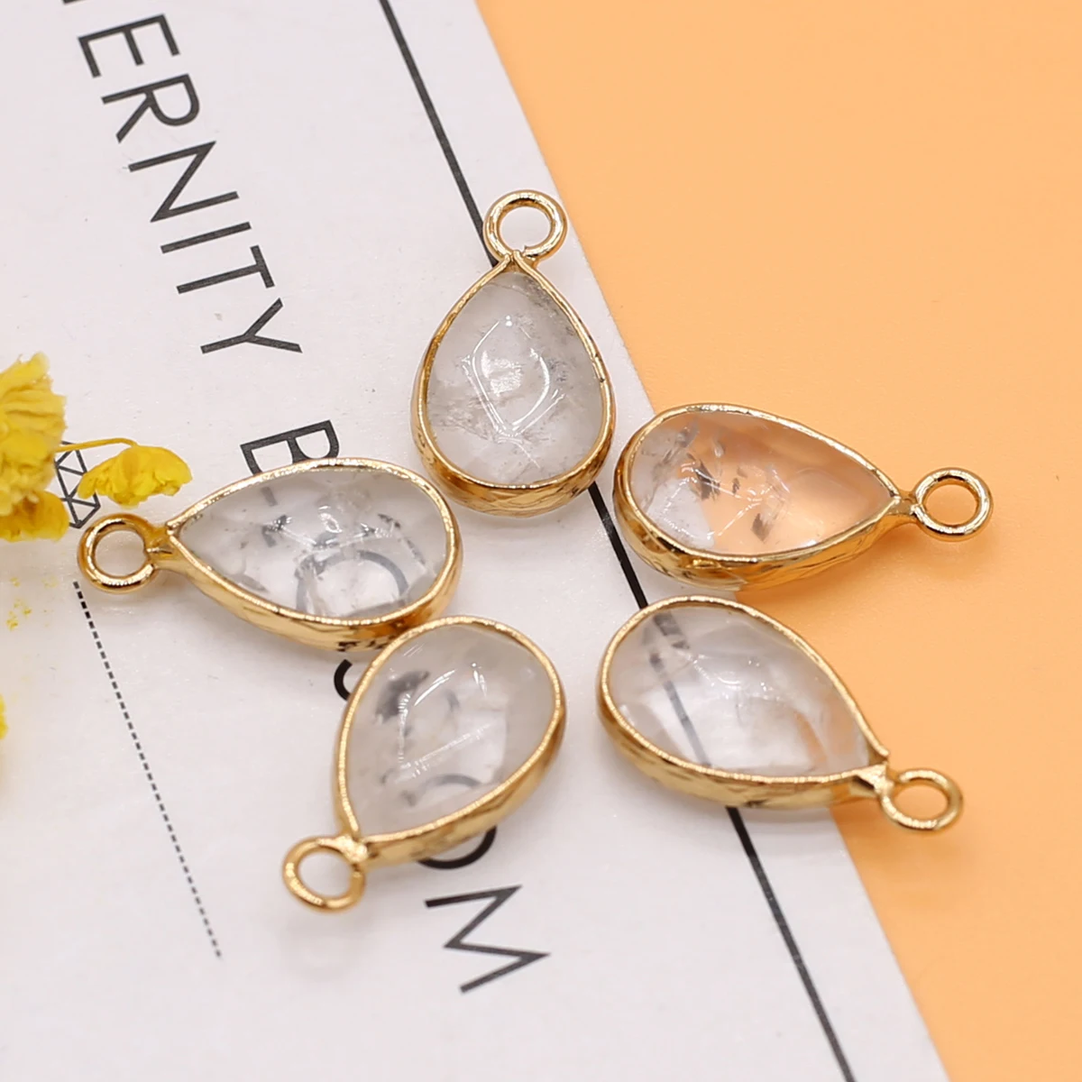 

New Natural Gemstones Phnom Penh Opal Pendant Water Drop Shape Faceted Charms Pendants For Earrings Bracelets Exquisite Jewelry