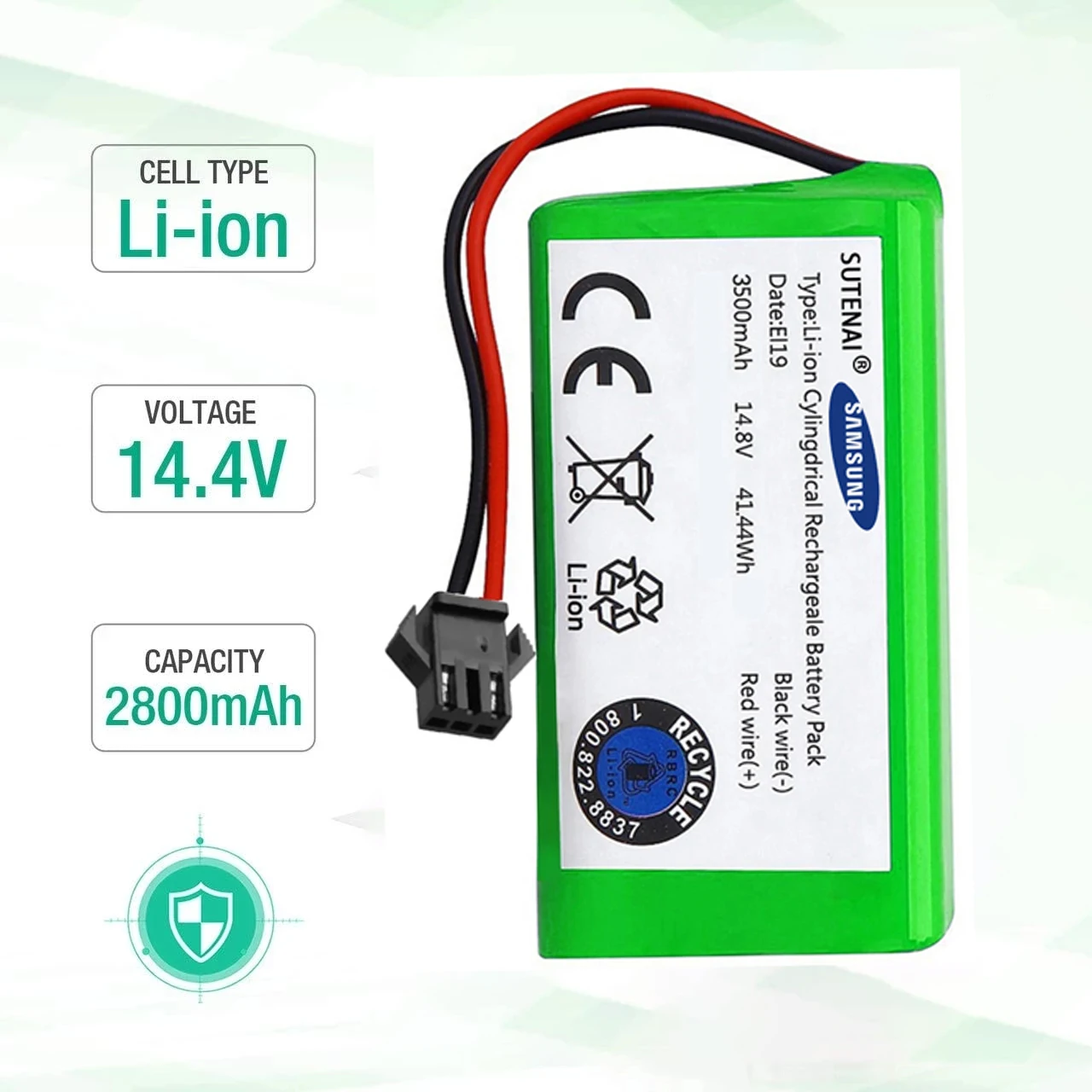 

NEW 14.8V 6800mAh 18650 Replacement Li-ion Battery for Conga Excellence 990 1090 Ecovacs Deebot N79S N79 Eufy Robovac 11S 12 15C