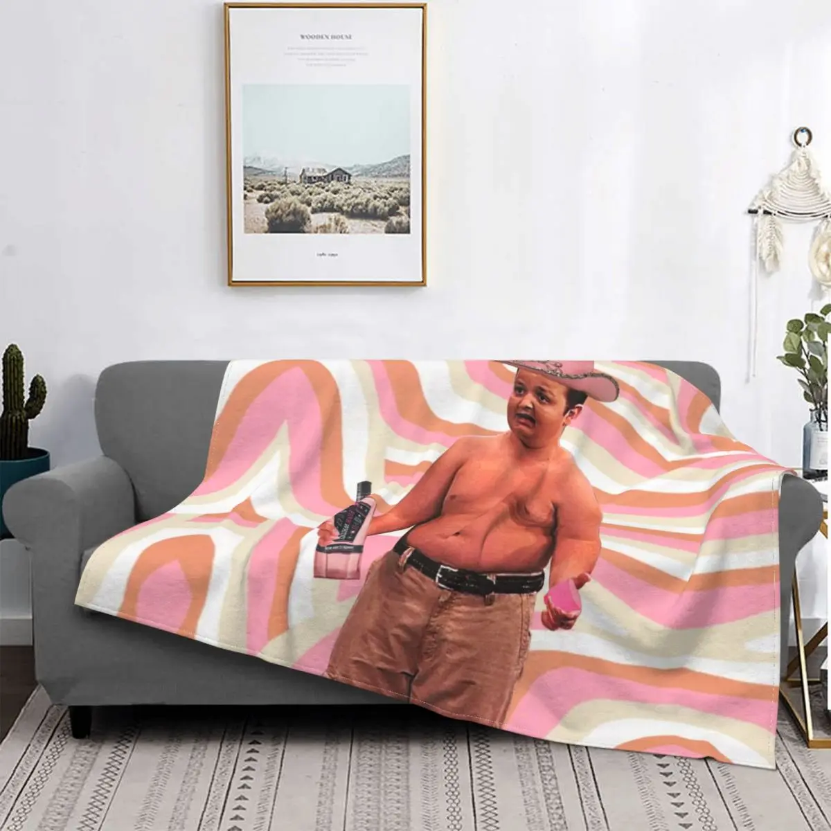 

Gibby Pink Whitney Blanket Warm Fleece Soft Flannel Humor Icarly Meme Throw Blankets for Bedroom Sofa Office Autumn