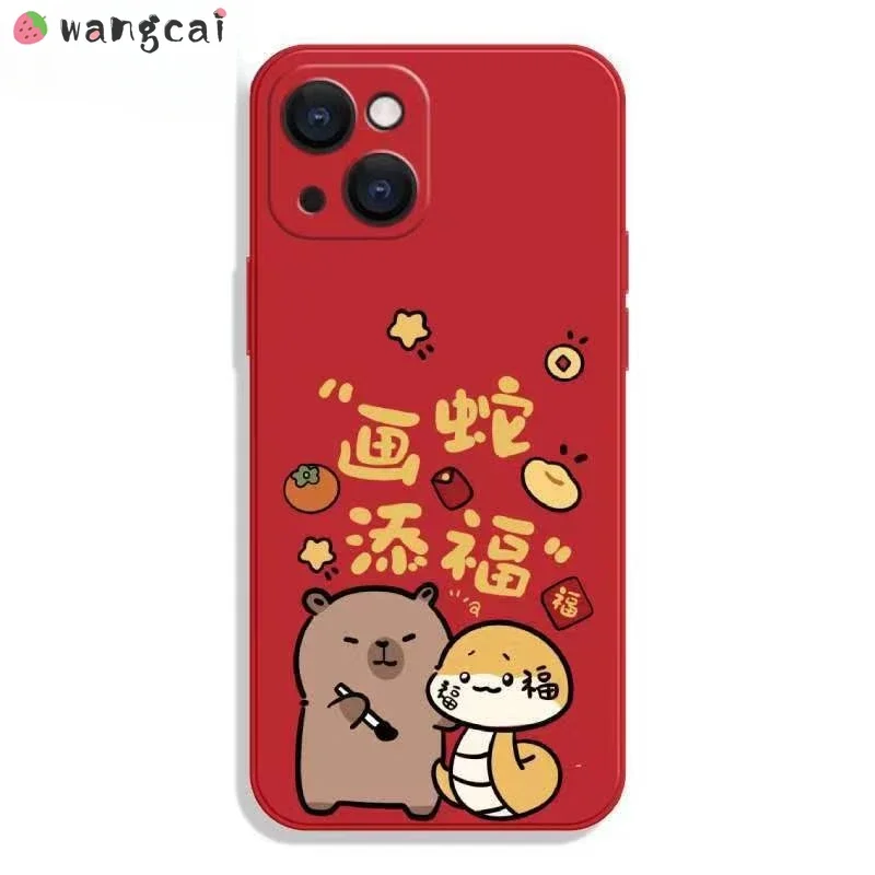 Для OPPO A74 A54 A73 F17 Pro A55 A96 A76 A36 A16 A53 A32 A9 A5 A8 Чехол для телефона Новогодняя капибара
