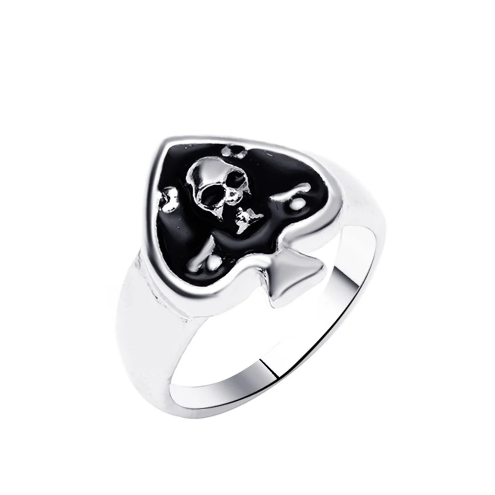 

Punk Spade Skull Ring for Women Men Vintage Retro Spade Skull Devil Charm Adjustable Opening Rings Party Gifts Jewelry 2023