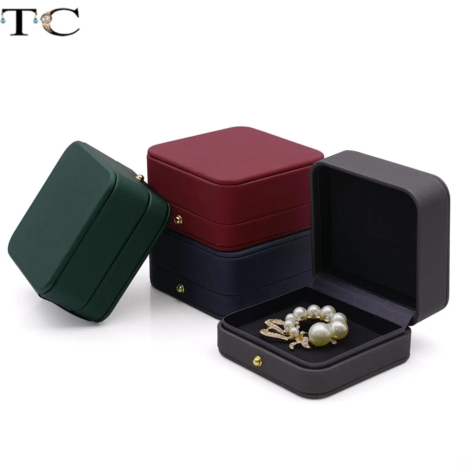 

High-End Jewelry Packaging Box Medal Box Gold Buckle Leather Brooch Box Badge Box Hook Ring Box