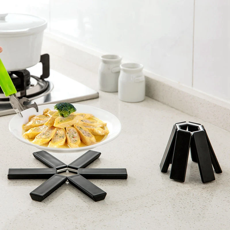 

Foldable Non-Slip Pot Pan Mat Hot Pot Holders Silicone Heat Resistant Pad Space-saving Folding Silicone Heat Insulation Pad
