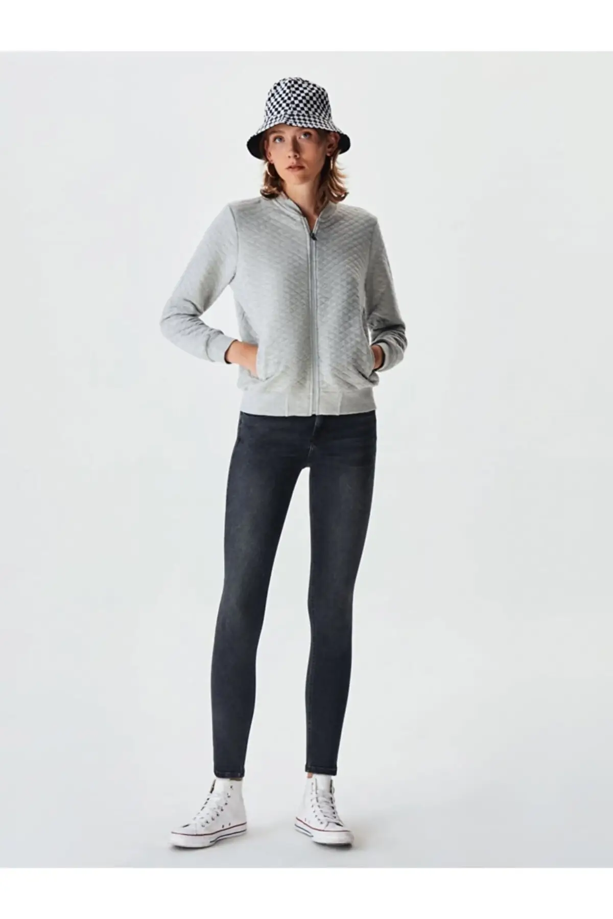

Women's Cardigan Zippered Pocket Gray Casual Knitted Quality Fashion Cardigan Sweaters Loose Sweater Sweater Jumper