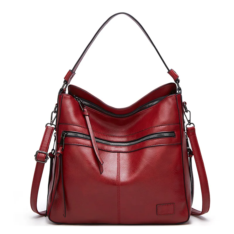 Aliwood Large Capacity Leather Women's Stray Tote Bag Quality Retro Shoulder Bags Designer Females Crossbody Bags Handbag Bolsas