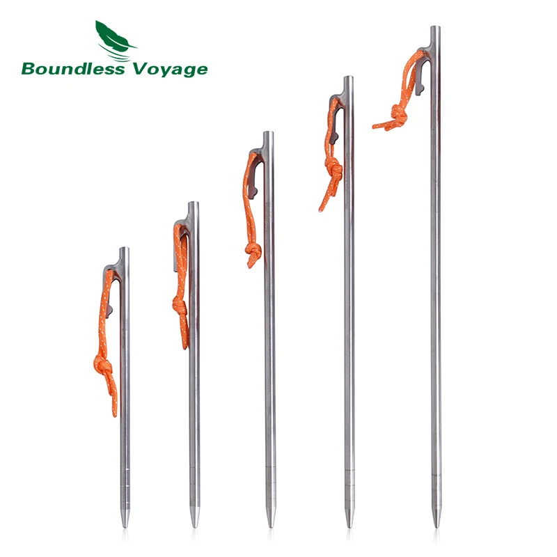 

Boundless Voyage 6pcs Titanium Tent Nails Outdoo Camping Tent Accessory Stakes Ultralight Tent Pegs 20 24 30 35 40cm