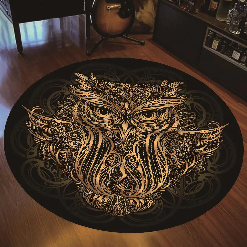 Круглые ковры для гостиной богемные растения с принтом гостиная спальня детский