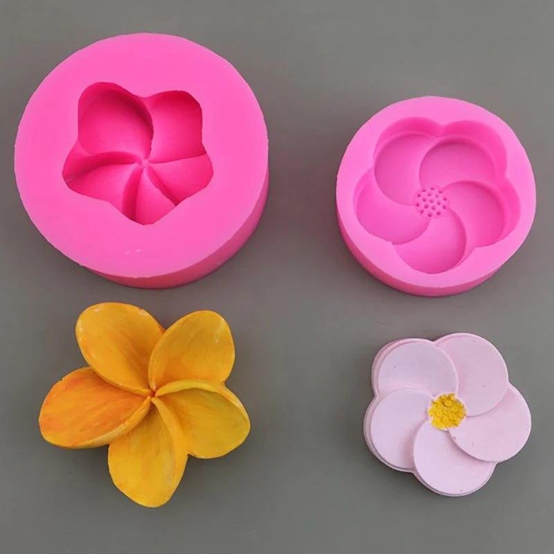 Plumeria пять лепестков цветок силиконовая форма DIY для выпечки торта Sugarcraft
