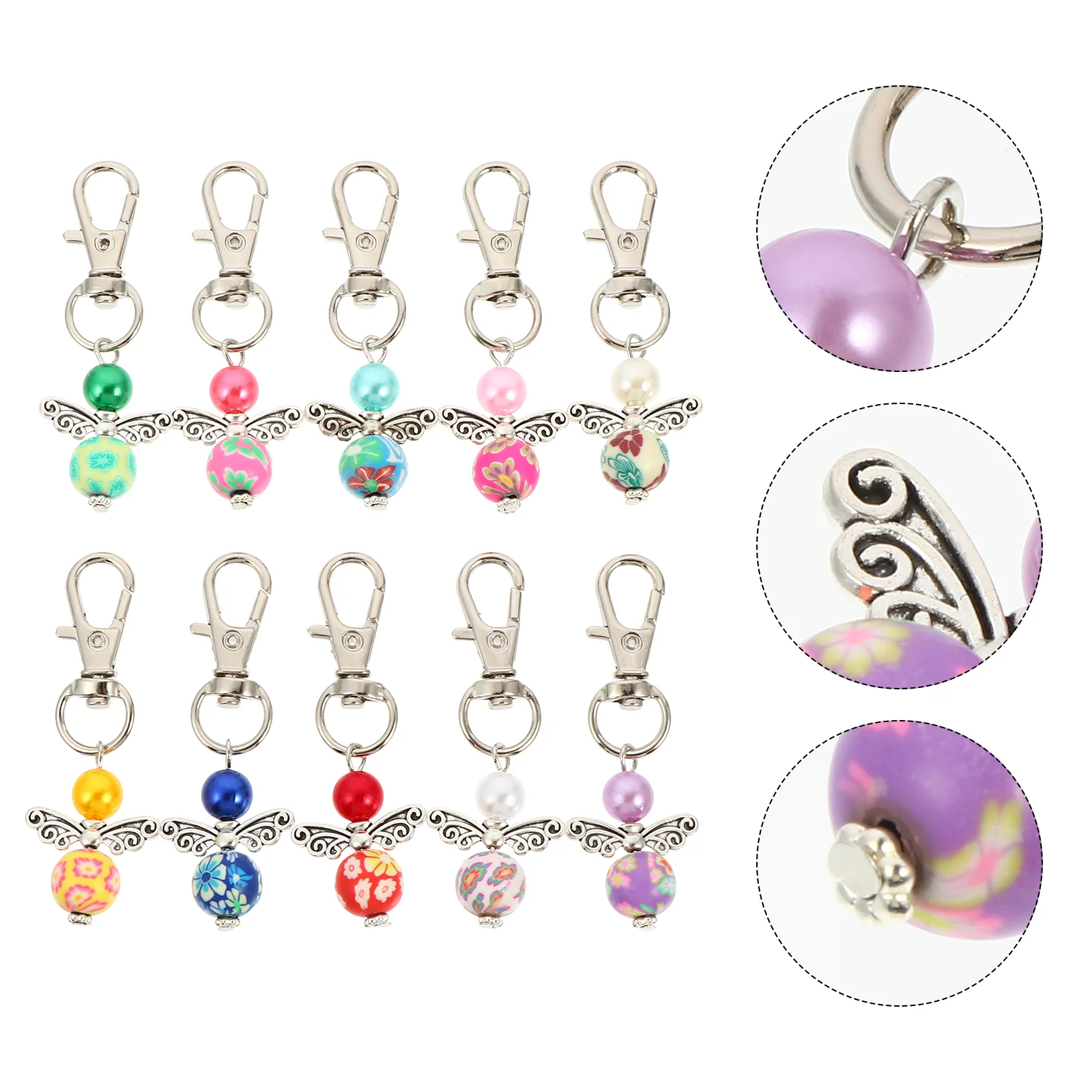 

Key Angel Keychain Keychains Chainshower Holder Favors Keyring Cherub Wing Personalized Rings Beadedguestspearl Guardian Pendant