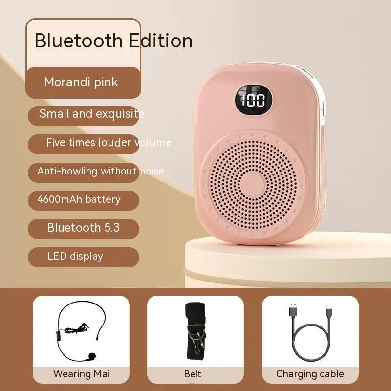 

Портативный домашний усилитель громкой связи высокой мощности, руководство для совещаний, легкий, совместим с учителями, воспроизведение музыки