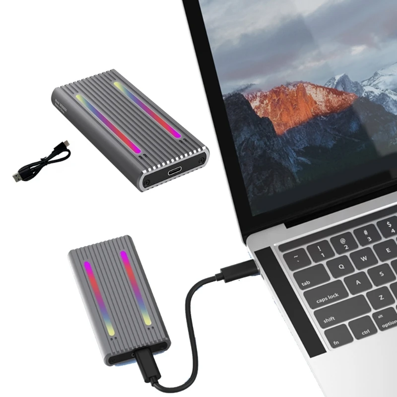 

RGB .2 Solid Box Nvme/Sata Universal Hard Disk Reader External SSD Storage Device Box Portable .2 SSD Box