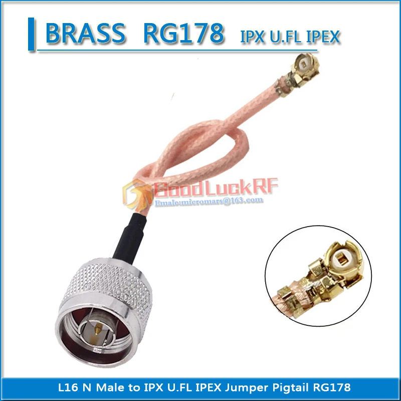

1X Pcs High Quality L16 N Male to IPX U.FL IPEX Female Pigtail Jumper RG178 extend Cable RF Connector Coaxial Low Loss
