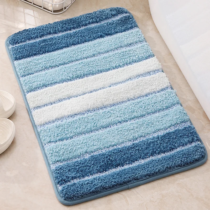 

Stripe Bathroom Rug Anti-slip Bath Mats Super Absorbent Floor Mat Entrance Door Mat Soft Bath Carpet Kitchen Doormat Foot Mat