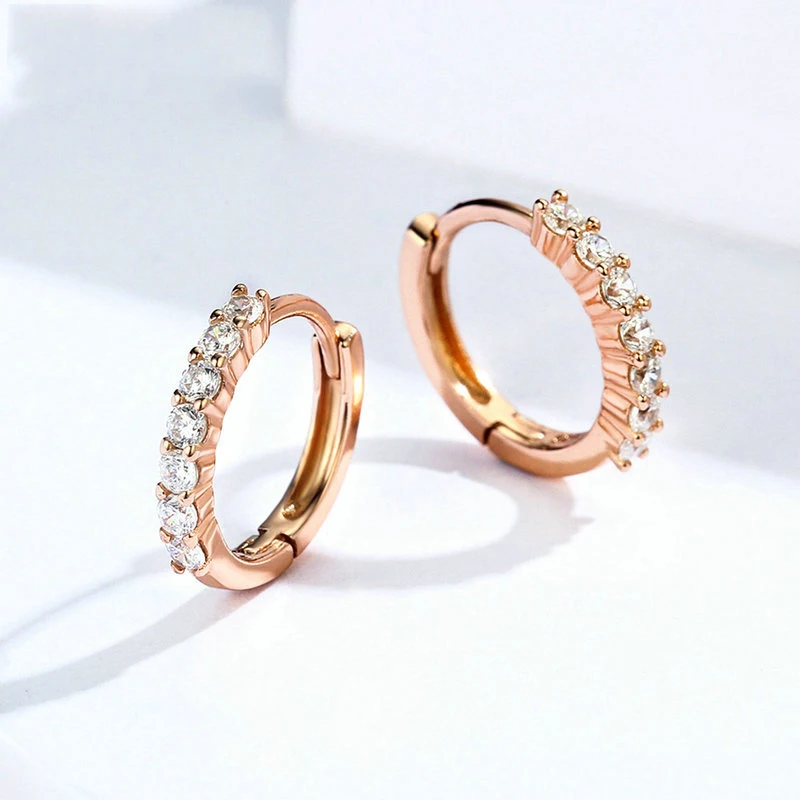 

Luxury Prong Set Zircon Hoops Earrings for Women Fashion Jewelry Bohemia Piercing Pendiente Ins Same Dangler Party Aretes Gifts