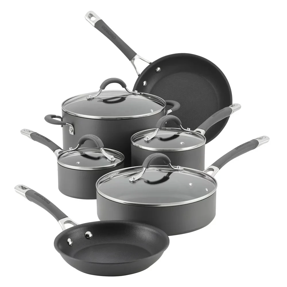 

Nonstick Cookware Pots and Pans Set, 10-Piece, Gray