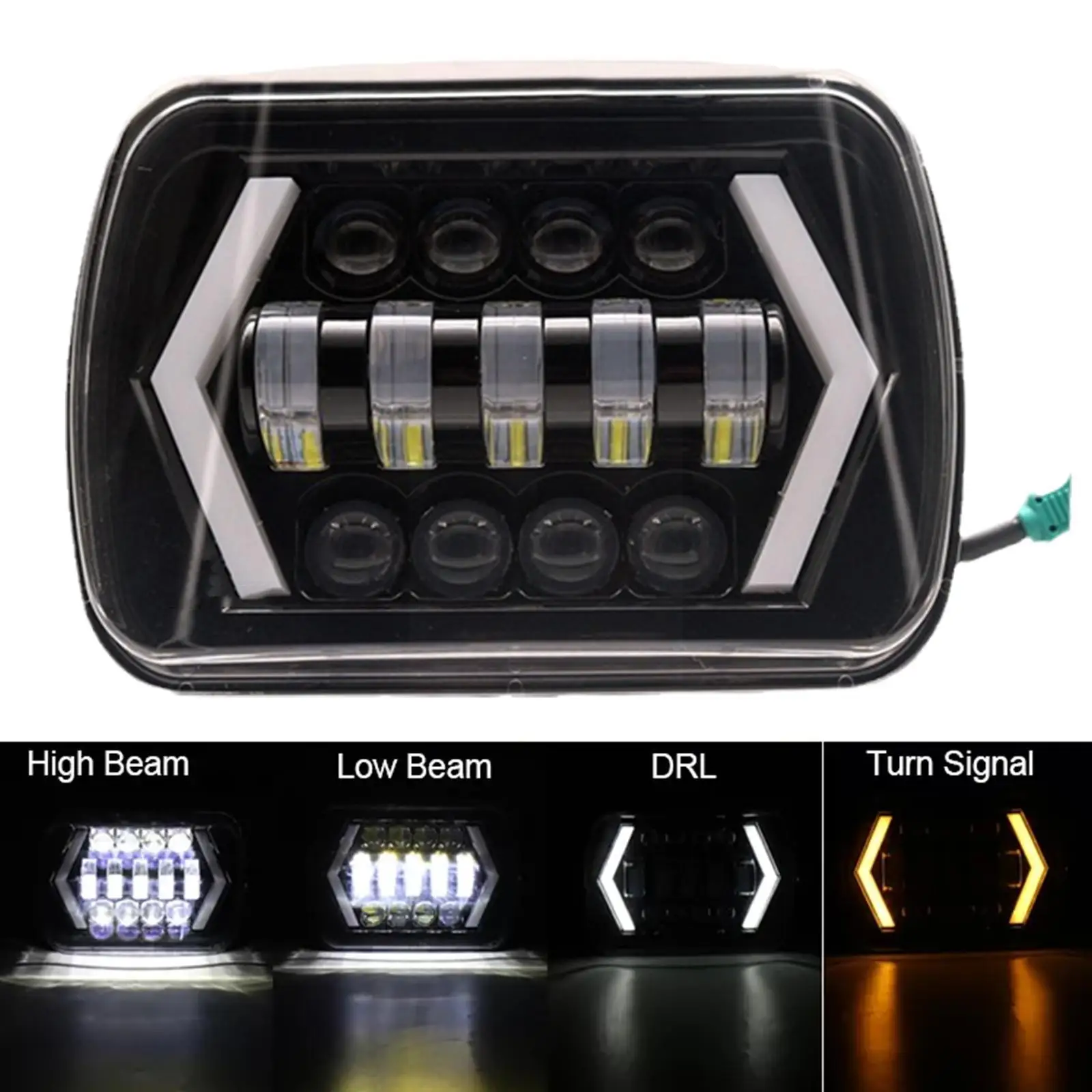 

55 Вт, 7x6 дюймов, 5x7 дюймов, Высококачественная Светодиодная лампа для фар с ближним и дальним светом, гало для Cherokee Xj, автомобильные аксессуары S0p2
