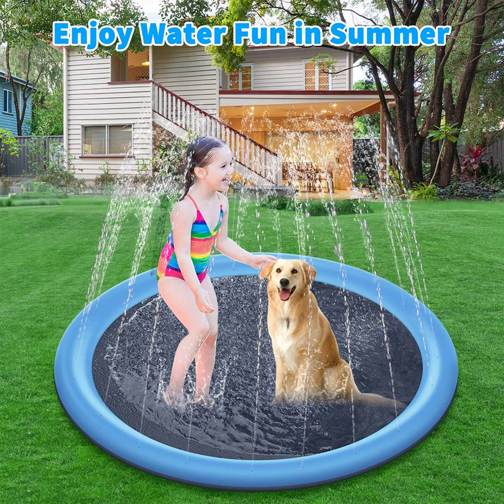 

Pet Sprinkler Pad Cooling Mat Supplies Swimming Inflatable Summer Water Spray Pads Foldable Pets Dogs Accessories