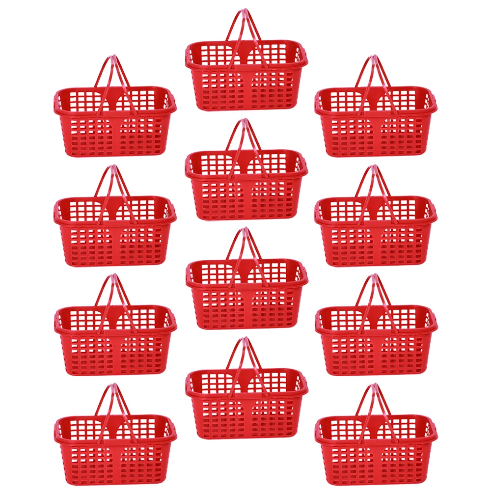

20Pcs Portable Strawberry Baskets Household Storage Baskets Grocery Baskets Red