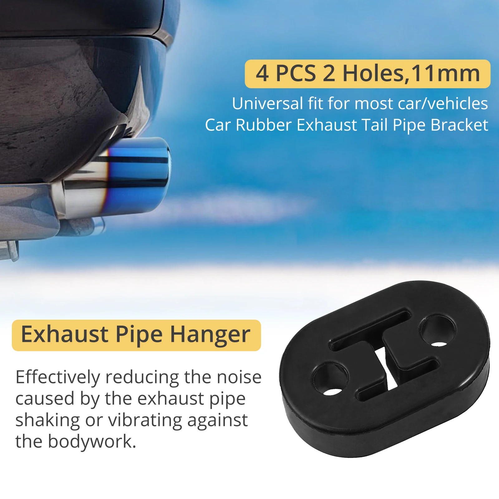4 шт. универсальные автомобильные держатели для выхлопной трубы 11 мм 2 отверстия |