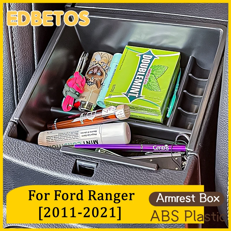 Car Armrest Storage Box Tray For Ford Ranger 2011 2012 2013 2014 2015 2016 2017 2018 2019 2020 2021 Accessories images - 6