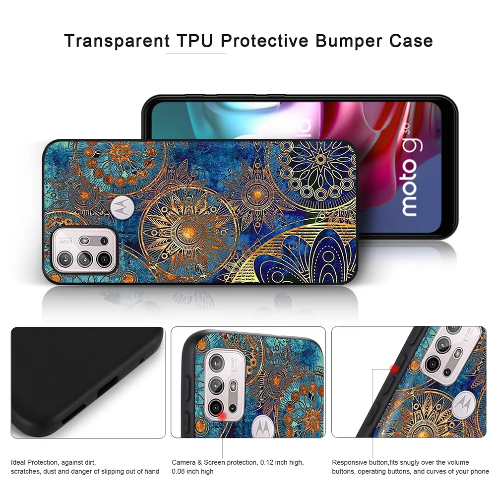 mandala pattern phone case for motorola moto g30 g9 play g40 fusion e7 e20 e40 e7 plus g20 g50 g60 luxury silicon covers fundas free global shipping