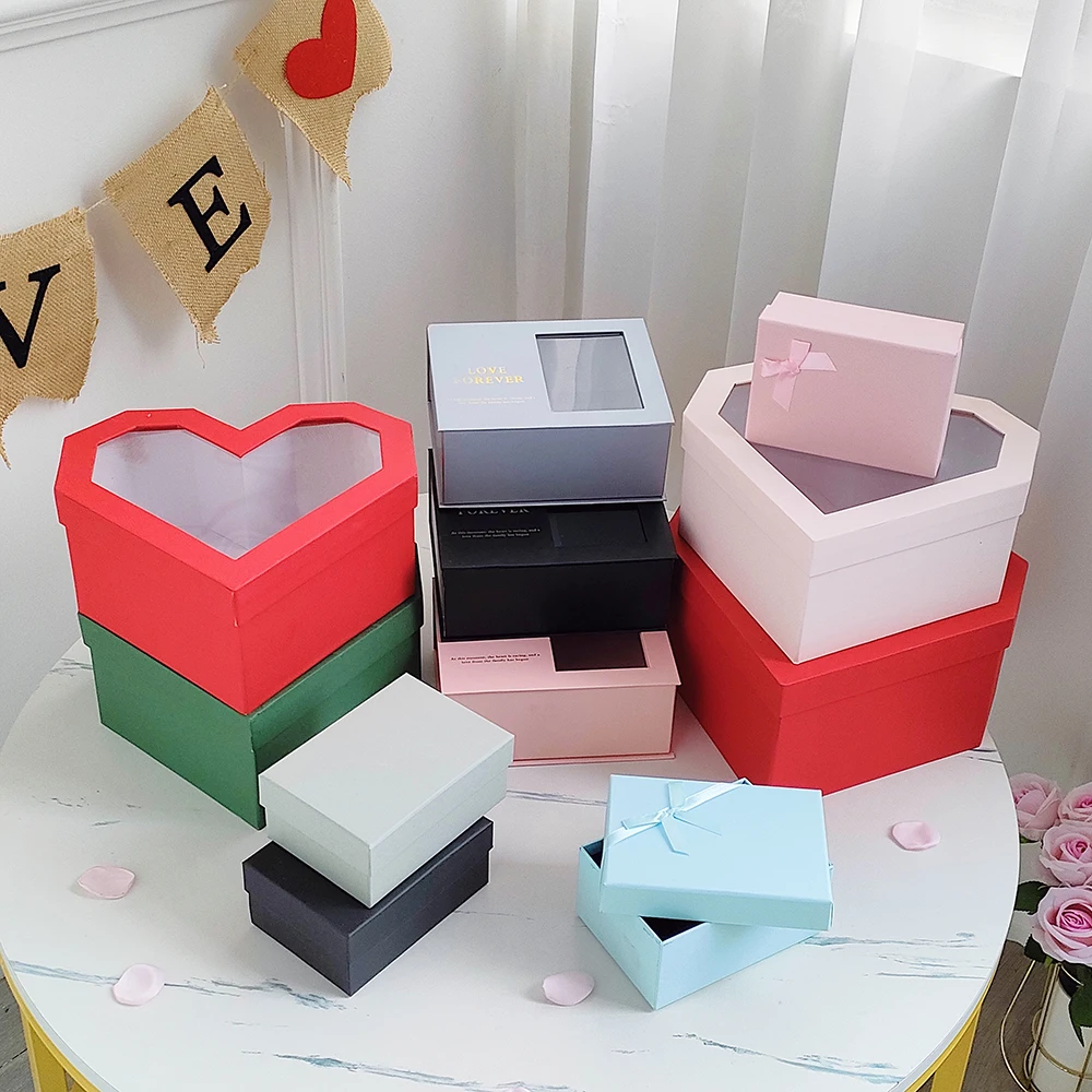 

2023 New High Quality Valentine's Day Rose Gift Box Heart Flower Jewelry Storage Boxs For Wedding Anniversary Girlfriend Gifts