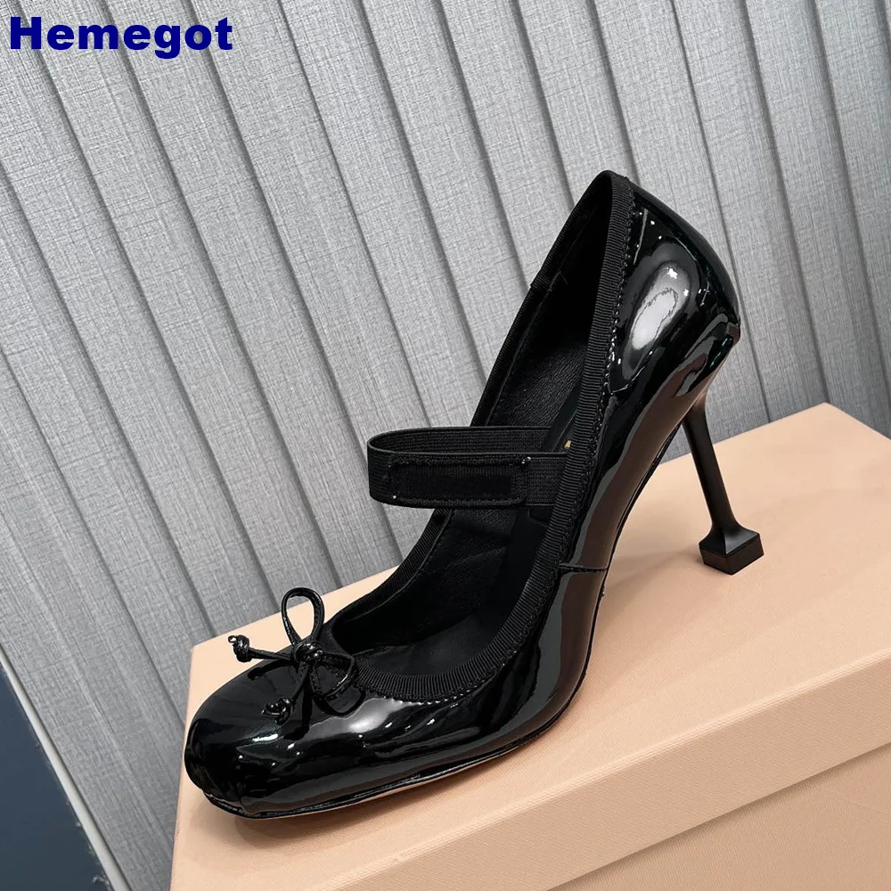 elska węzeł motylkowy szpilki baletki 2024 весенние атласные туфли без шнуровки с квадратным