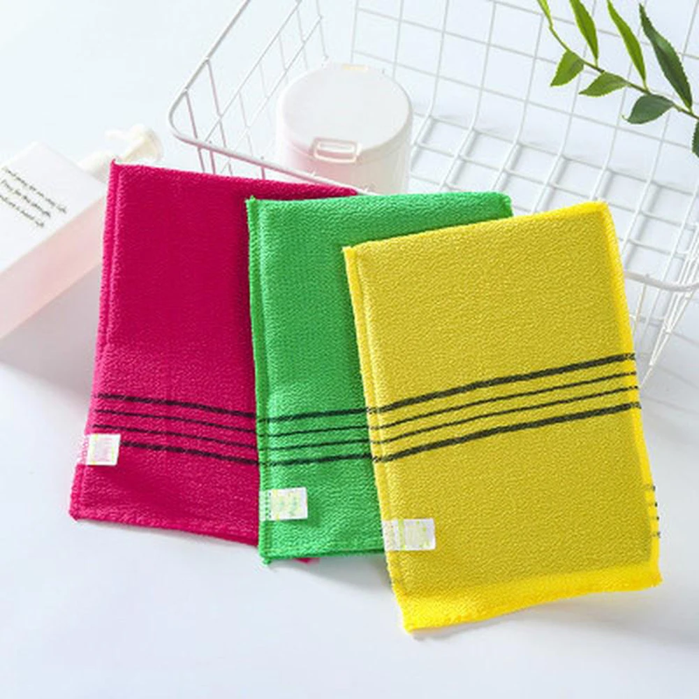 5Pcs Exfoliating Bath Towel Korean Italy Asian Exfoliating Bath Washcloth Body Scrub Shower Soft Towels Coarse Grain Brush 14*18