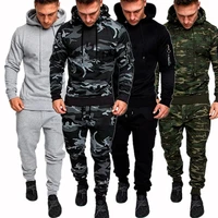 hot selling fashion mens camouflage clothing outdoor sports mountaineering wear fitness jogging wear hoodie pullover pantsuit