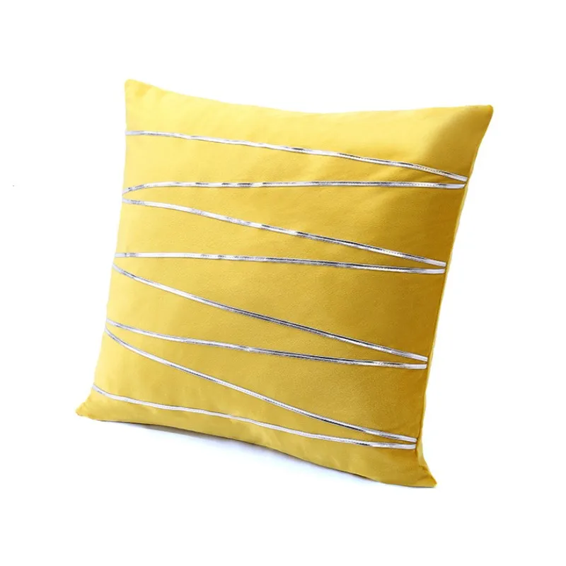 

Inyahome Set of 2 Silver Stripe Velvet Throw Pillow Covers Cushion Case Luxury Modern Pillowcases for Bed Sofa Couch Car Chair