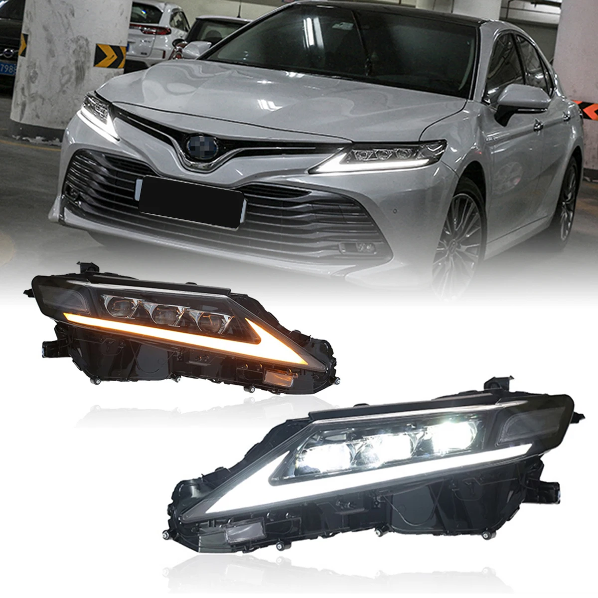 

Led Lights Fit For Toyota Camry 8th Gen 2018-2022 Headlights Assembly Drl Sequential Turn Signal Long N Near Light Integrated