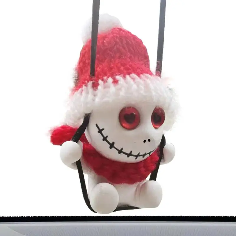 

Swing Skull Car Hanging Ornament Cool Car Pendant Interior Decor Auto Hanging Interior Accessories Rearview Mirrors Indoor