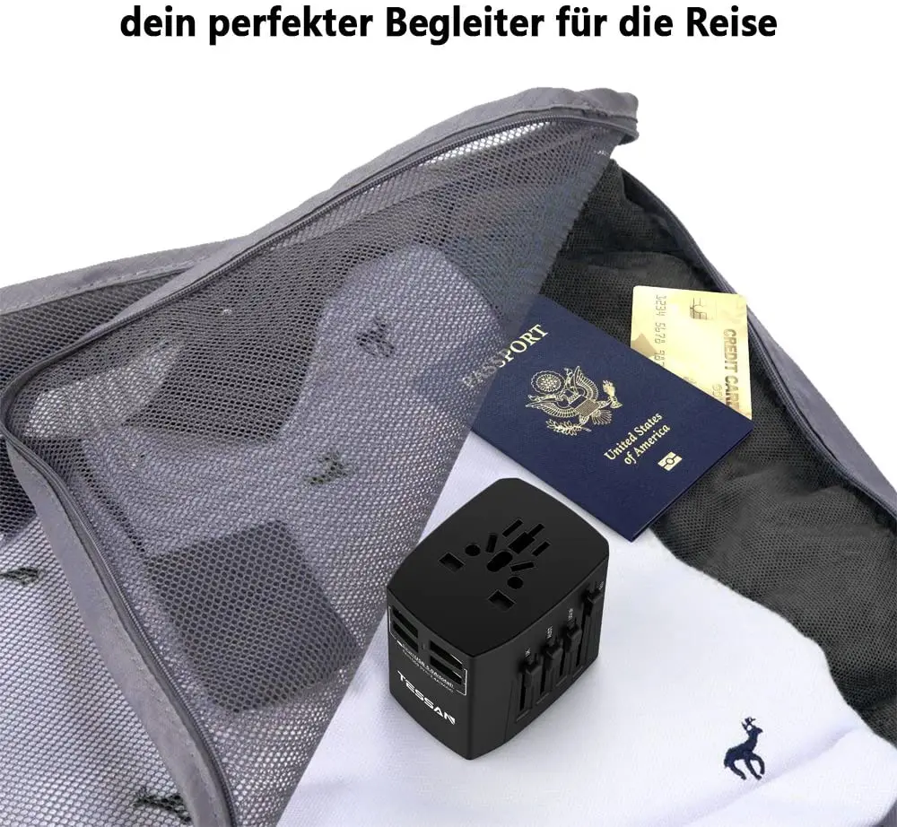 TESSAN адаптер для путешествий Международный Универсальный питания все в одном с 4