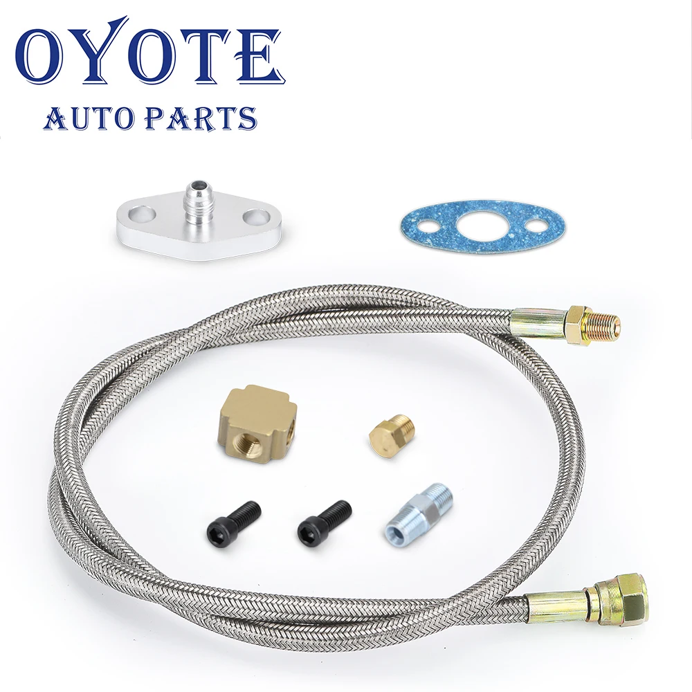 OYOTE для T3 T4 T7 GT32 GT40 GT42 GT4294R GT4202R комплект слива масла Турбокомпрессор входной шланг подачи масла линия подачи OYOTE для T3 T4 T7 GT32 GT40 GT42 GT4294R GT4202R комплект слива масла Турбокомпрессор входной шланг подачи масла линия подачи