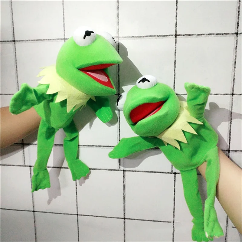 

33cm Kermit Frog Hand Puppet Anime Cartoon Sesame Street Stuffed Animal Plushie Doll Toy Cosplay Props Accessories Kids Gifts