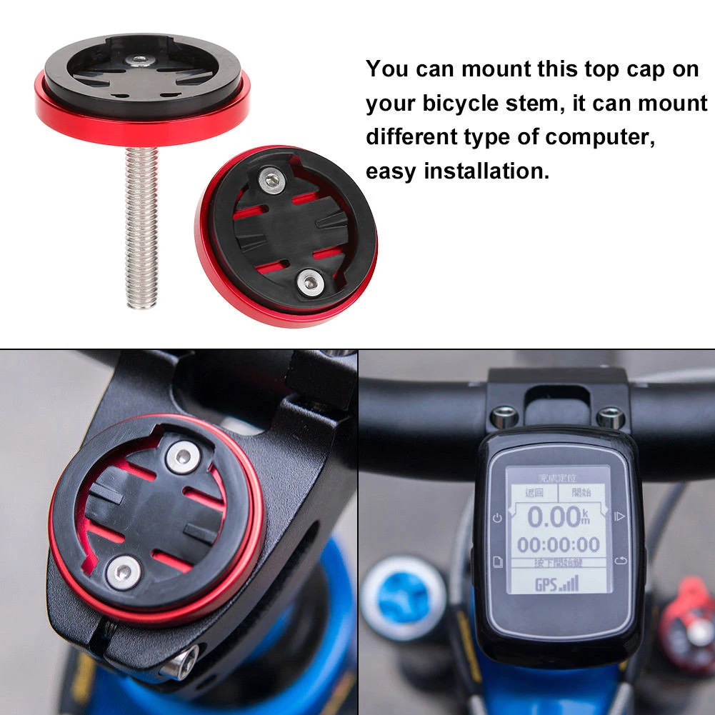 

MTB Road Bike Computer Holder Stem Top Cap Stopwatch GPS Speedometer Mount