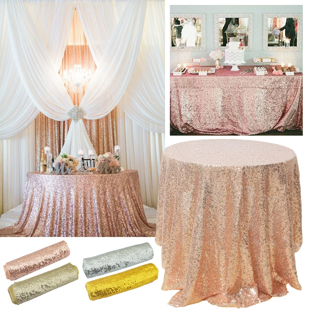 

Sequin Table Cloth Glitter Home Tea Dining Table runner For Wedding Banquet Christmas Birthday Party Table Cover Decoration