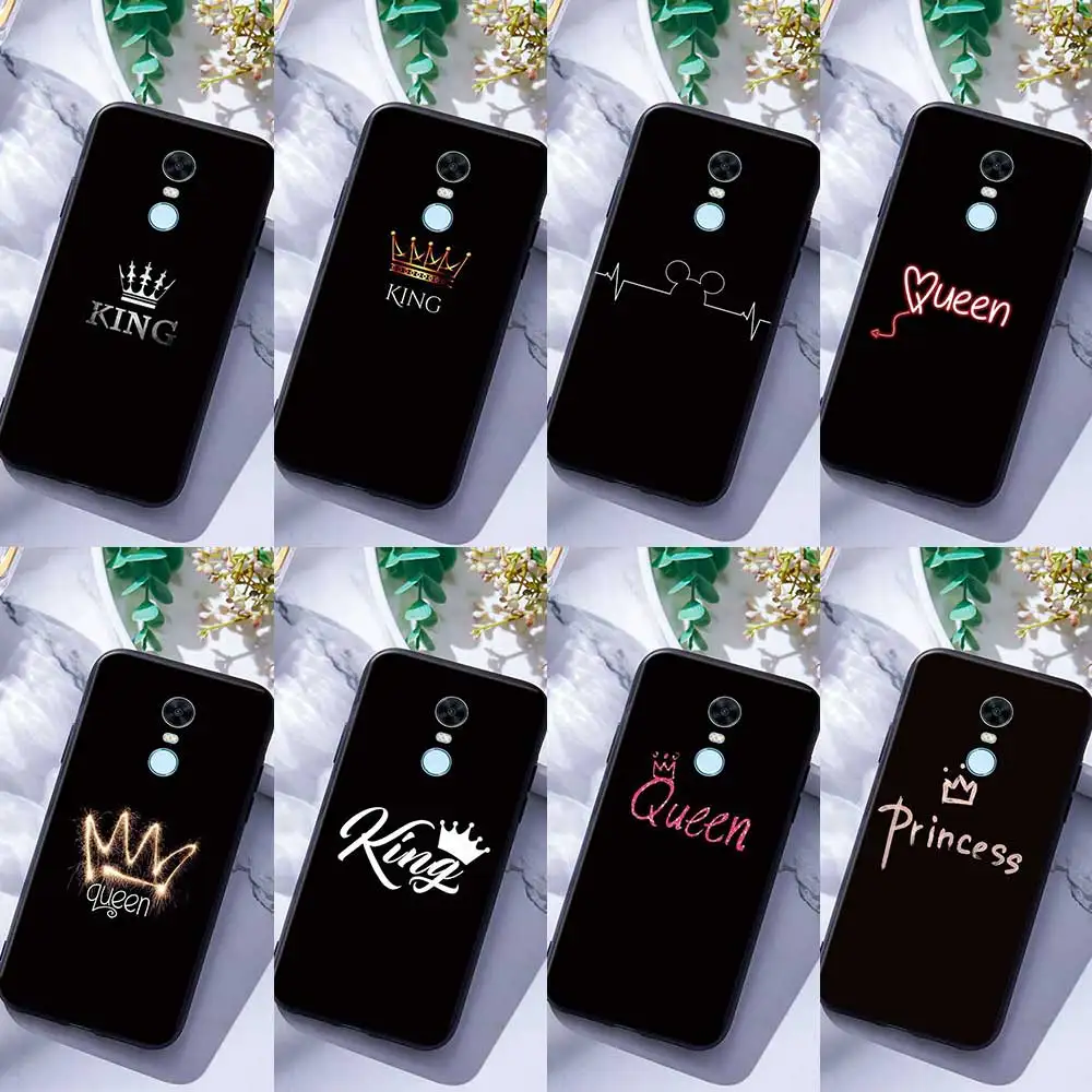 

For Xiaomi Redmi 4A 4X S2 Note 5 5A 6 6A 7 7A Pro Prime Plus Silicone Phone Case Cover Queen and King