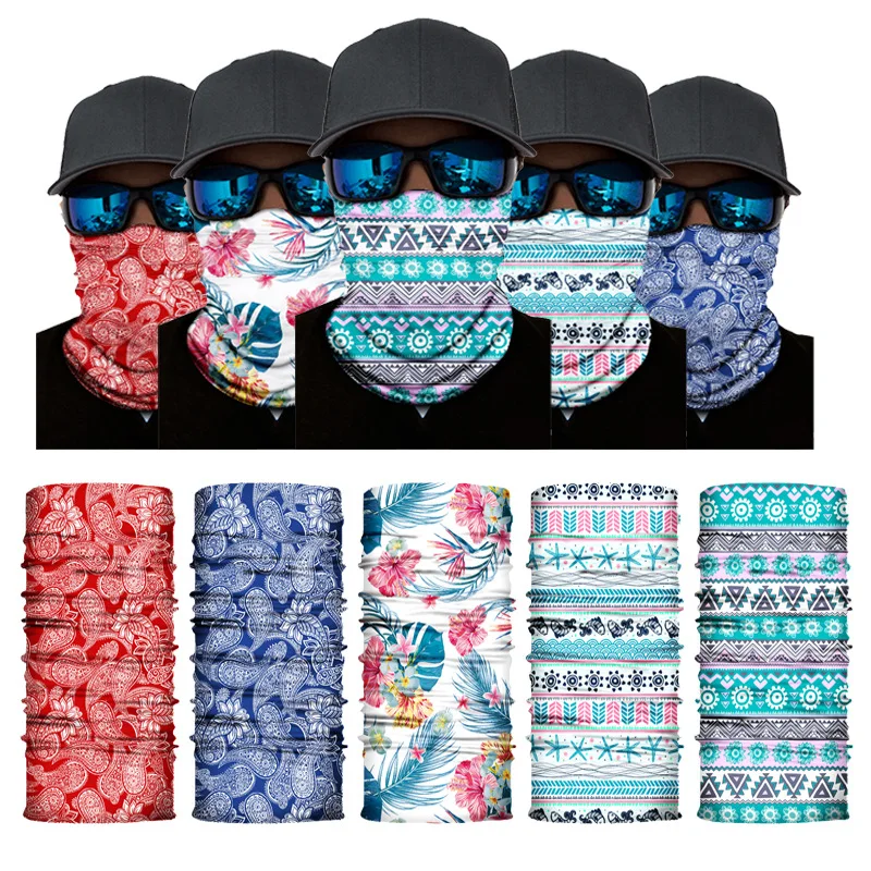 Printing Series Magic Bandana Seamless Versatile Multi-kinetic Sports Windproof Sunscreen Mask Cycling Scarf