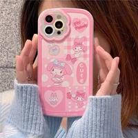 pink frosted transparent melody phone case suitable for iphone13promax apple 12 phone case 11 cute xs cartoon