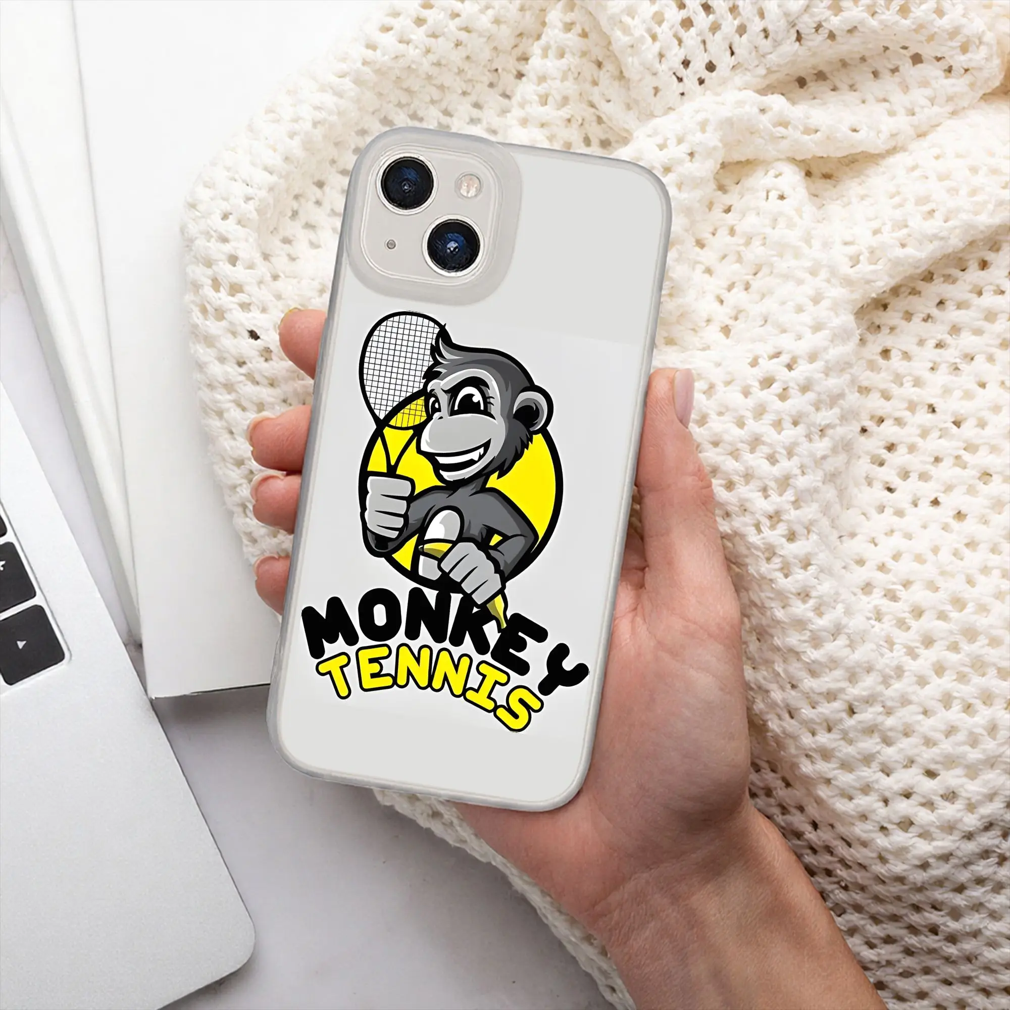 Фото Новый противоударный чехол-бампер Armor Idea Series с дизайном Monkey Tennis для iPhone 17, 16, 15, 14, 13, 12, 11 №5