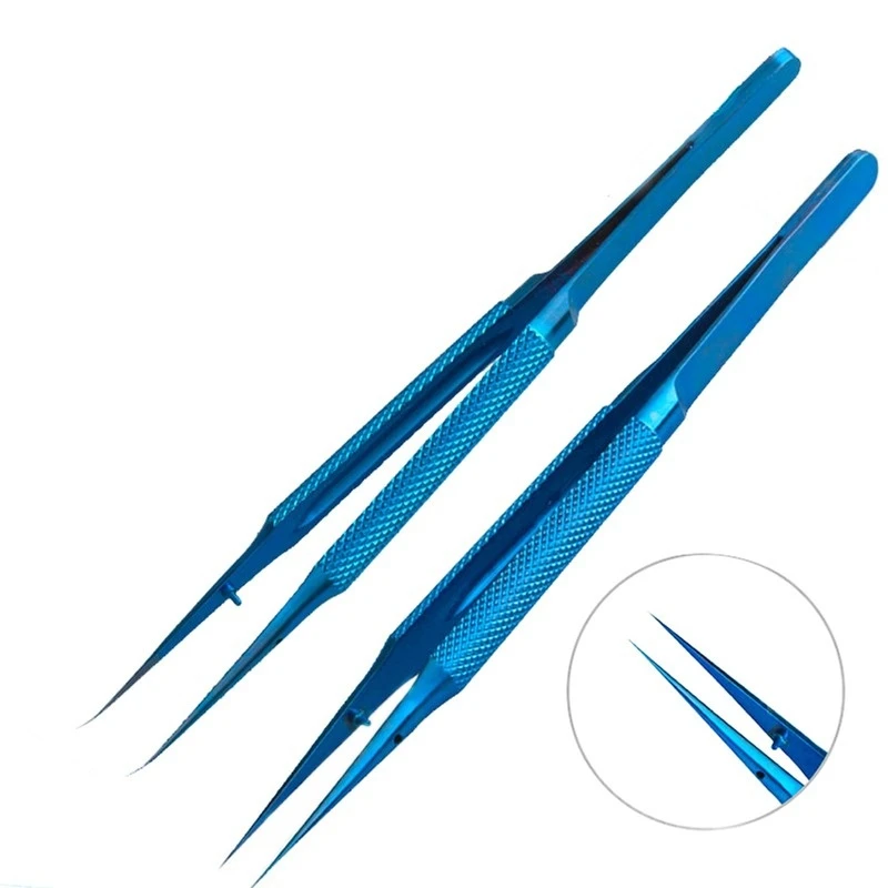

Precision Titanium Alloy/Stainless Steel Fly Line 0.15mm Fingerprint Tweezers Electronic Components Straight/Curved Tip Tweezers
