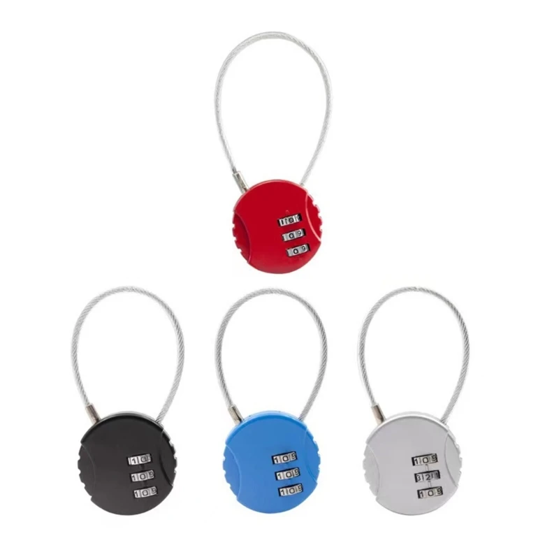 

Кодовый замок для чемодана, комбинированный дорожный замок для кабеля, Противоугонный замок, 3-значный замок для шлема, устойчивый к разрыву...