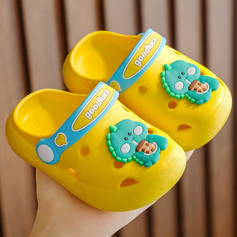 

Summer Children's Slippers Boys Girls Infants Baby Beach Sandals Home Cartoon Dinosaur Children's Hole Shoes Kids Slippers
