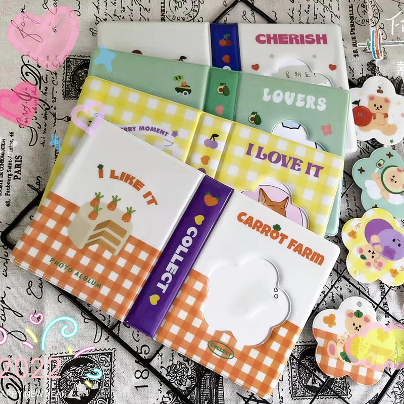 

3inch Photo Album 80 Pockets Pictures Storage Bag Photocard Holder Cute Cartoon Flower Hollow Polaroid Album Star Chasing