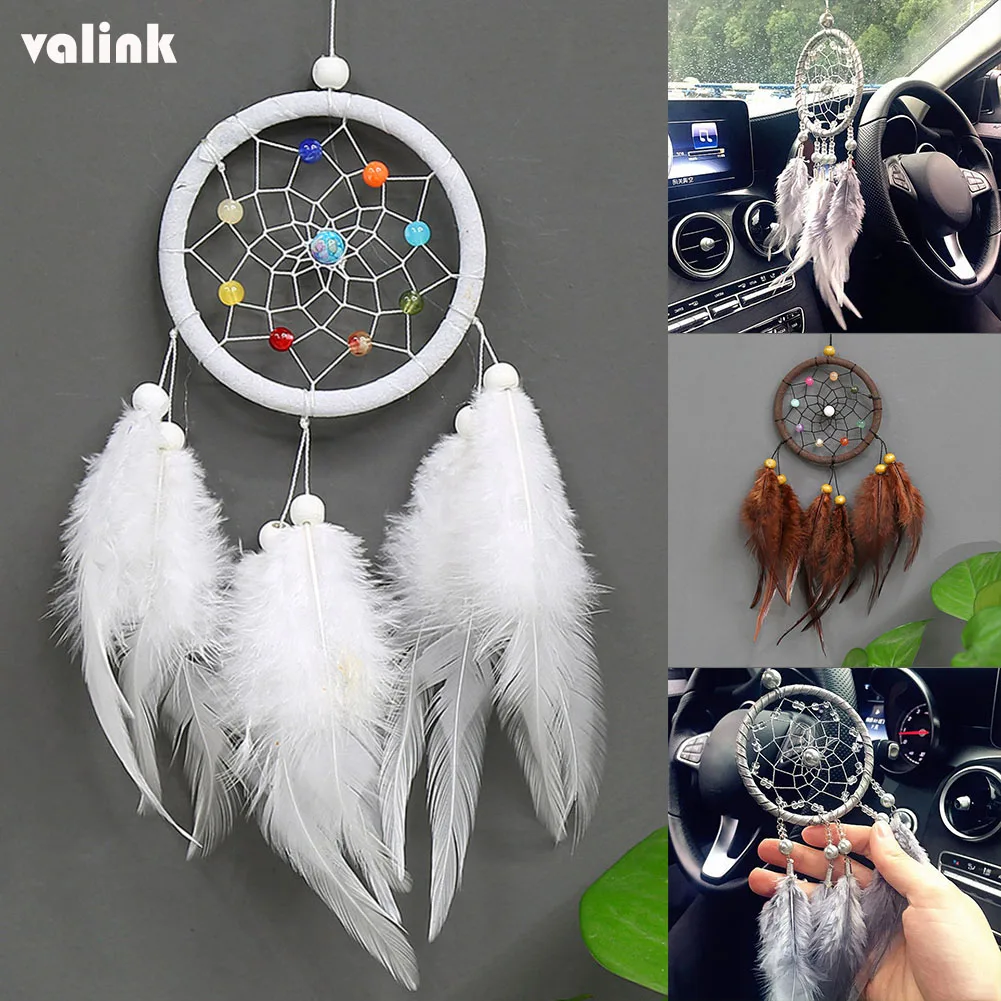 

Tassel Dream Catcher Decoration For Car Ornaments Room Decor Dreamcatchers Wall Hanging With Rattan Bead Feathers Wind Chimes