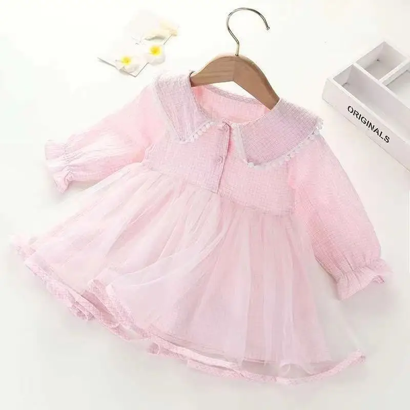 

Girls' Dress Spring And Autumn Style 2023 New Small Fresh Girls' Skirt Children's Korean Fashion Plaid Cotton Princess Skirt